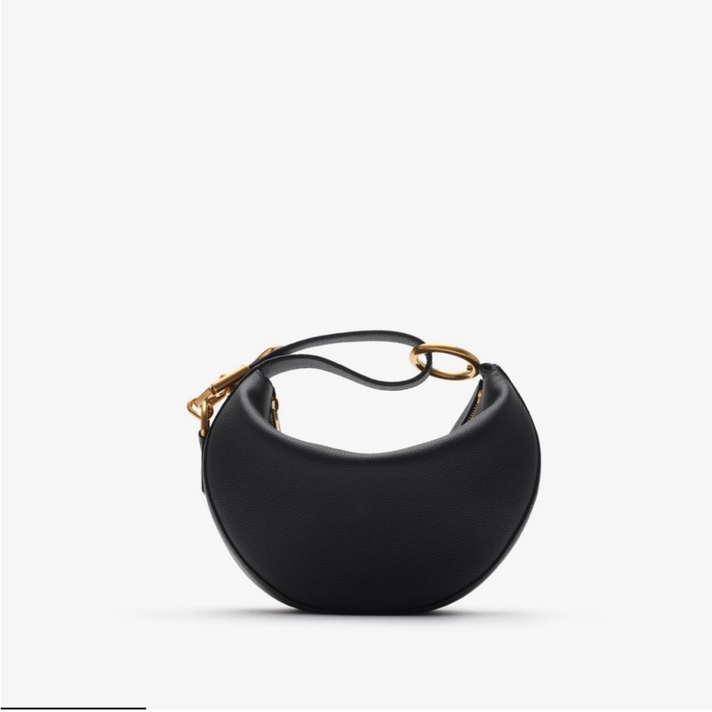 Burberry Black Hobo Bag with Gold Accents